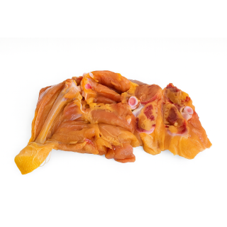 Muslo de pollo sin antibiótico y alimentado con maíz para hacer a la brasa